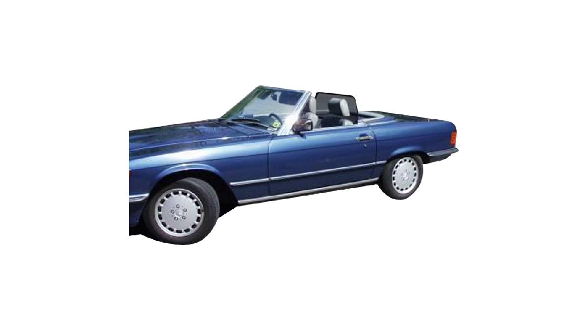 Windschott+-+Filet+coupe-vent+Weyer+Basic+Line+sur+mesure+pour+Mercedes+SL+%28R107%29+1971-1989+%28si%C3%A8ge+de+grondement%29